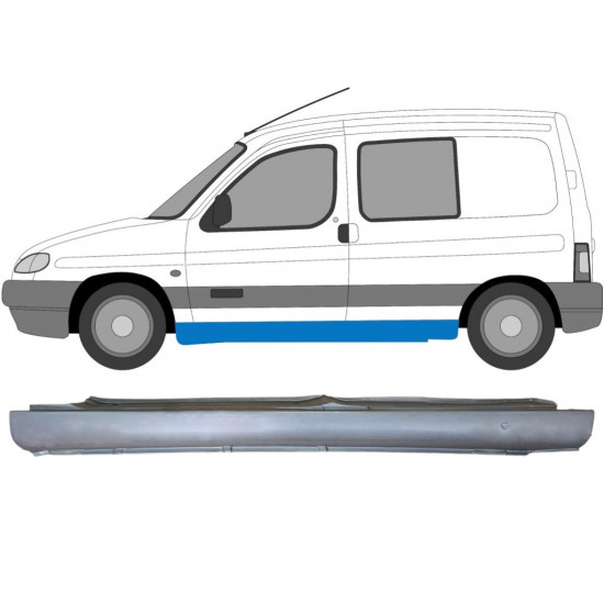 Pannello di riparazione sottoporta lamiera per Citroen Berlingo 1996-2008 / Sinistra 13652