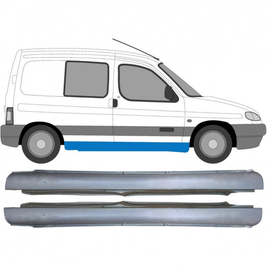 Pannello di riparazione sottoporta lamiera per Citroen Berlingo 1996-2008 / Sinistra+Destra / Set 14130