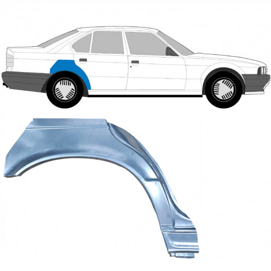 Pannello di riparazione parafango posteriore per BMW 5 E34 1987-1997 / Destra / SEDAN 6400