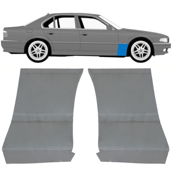 Pannello di riparazione parafango anteriore per BMW 7 E38 1994-2001 / Sinistra+Destra / Set 11787