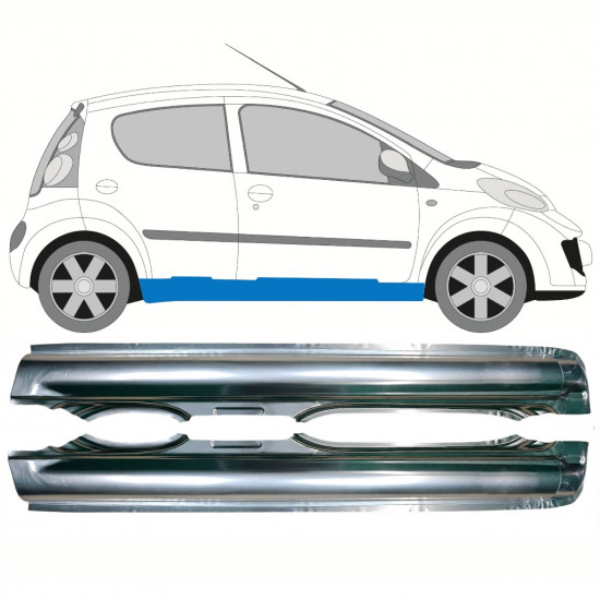 Pannello di riparazione sottoporta lamiera per Citroen C1 2005-2012 / Sinistra+Destra / Set 14110