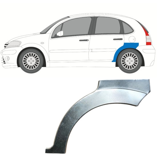 Pannello di riparazione parafango posteriore per Citroen C3 2002-2010 / Sinistra 14768