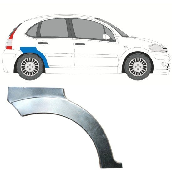 Pannello di riparazione parafango posteriore per Citroen C3 2002-2010 / Destra 14767