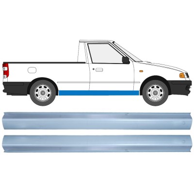 Pannello di riparazione sottoporta lamiera per Volkswagen Caddy 1995-2004 / Sinistra = Destra (simmetrico) / PICKUP / Set 16186