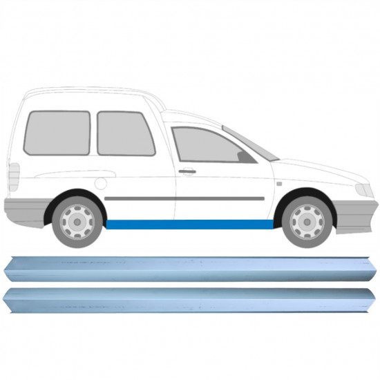 Pannello di riparazione sottoporta lamiera per Volkswagen Caddy 1995-2004 / Sinistra = Destra (simmetrico) / Set 10498