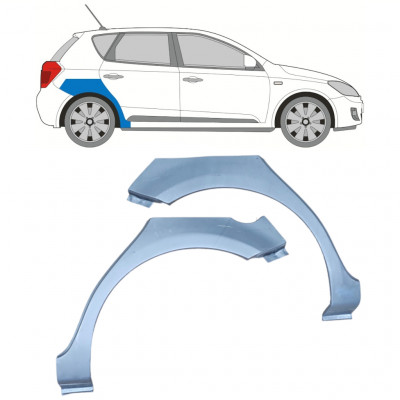 Pannello di riparazione parafango posteriore per Kia Ceed 2006-2012 / Sinistra+Destra / Set 11742