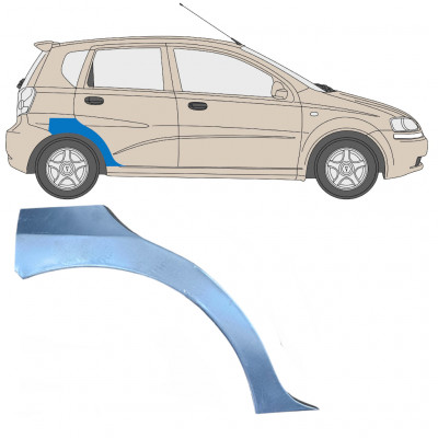 Pannello di riparazione parafango posteriore per Chevrolet Aveo 2003-2006 / Destra / HATCHBACK 6434