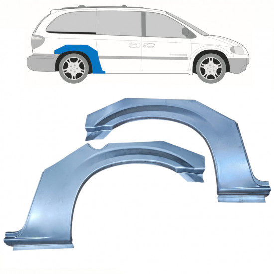 Pannello di riparazione parafango posteriore per Chrysler Voyager 2000-2008 / Sinistra+Destra / Set 10320