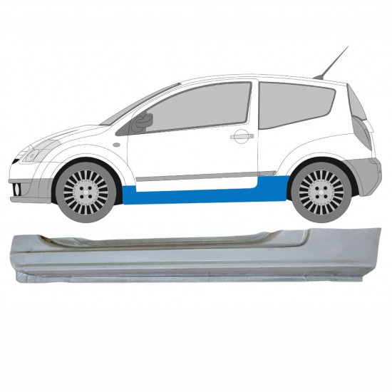 Sottoporta Lamiera Completo per Citroen C2 2003-2009 / Sinistra 8610
