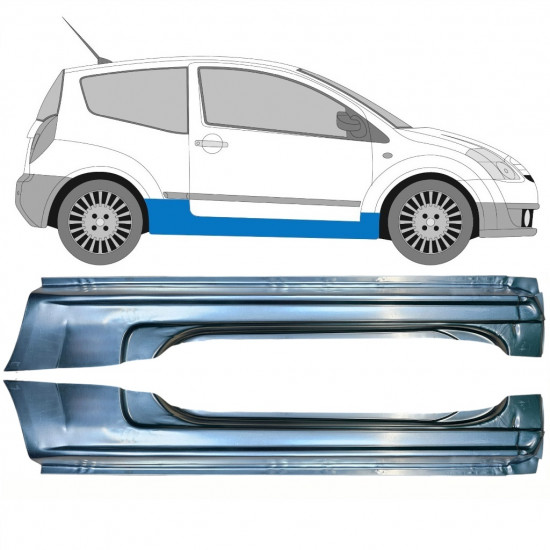 Sottoporta Lamiera Completo per Citroen C2 2003-2009 / Sinistra+Destra / Set 10338
