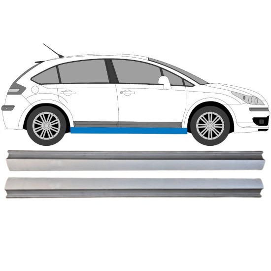 Pannello di riparazione sottoporta inferiore per Citroen C4 2004-2011 / Sinistra+Destra / Set 16042