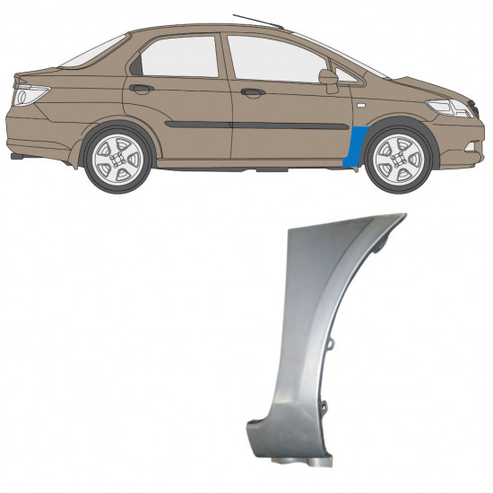 Pannello di riparazione parafango anteriore per Honda City 2002-2008 / Destra 7673