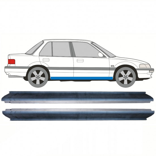 Pannello di riparazione sottoporta lamiera per Honda Civic 1987-1991 / Sinistra = Destra (simmetrico) / Set 10327
