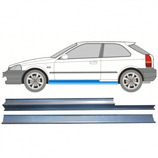 Pannello di riparazione sottoporta lamiera per Honda Civic EJ EK 1995-2001 / Sinistra / Set 10330