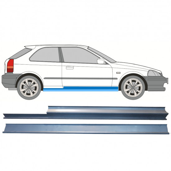 Pannello di riparazione sottoporta lamiera per Honda Civic EJ EK 1995-2001 / Destra / Set 10329