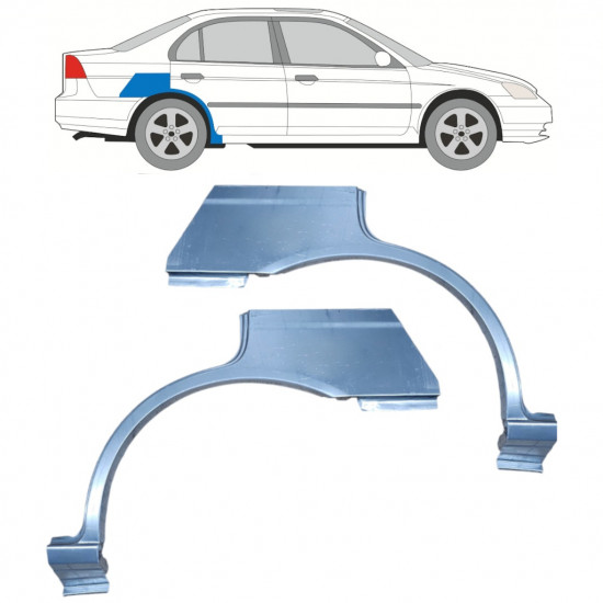 Pannello di riparazione parafango posteriore per Honda Civic 2001-2005 / Sinistra+Destra / Set 11527