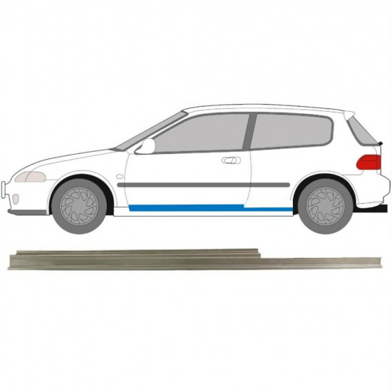 Pannello di riparazione sottoporta lamiera per Honda Civic 1991-1995 / Sinistra 8528