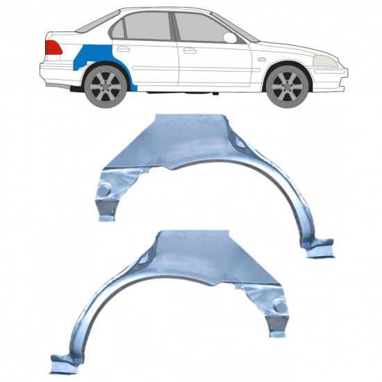 Pannello di riparazione parafango posteriore per Honda Civic EJ EK 1995-2001 / Sinistra+Destra / Set 9801