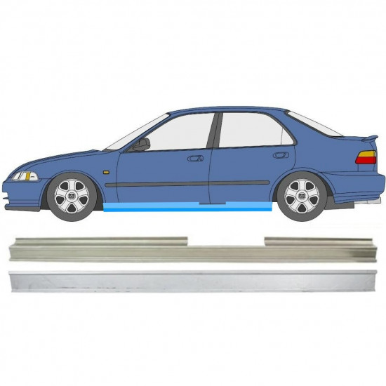 Pannello di riparazione sottoporta lamiera per Honda Civic 1991-1995 / Sinistra / Set 9987