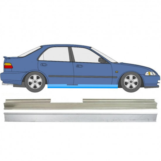 Pannello di riparazione sottoporta lamiera per Honda Civic 1991-1995 / Destra / Set 9986
