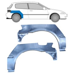 Pannello di riparazione parafango posteriore per Honda Civic 1991-1995 / Sinistra+Destra / Set 10424