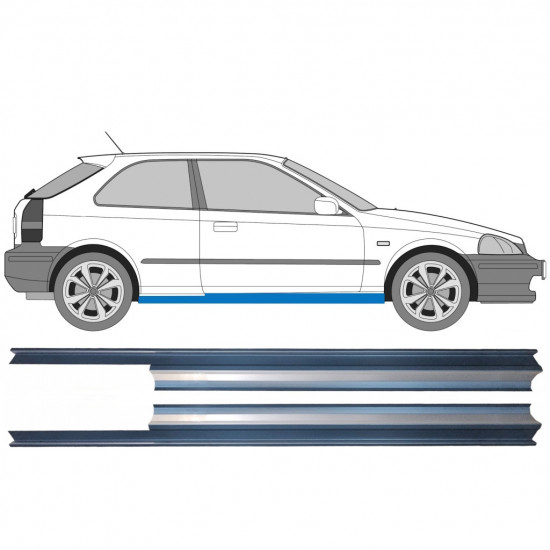 Pannello di riparazione sottoporta lamiera per Honda Civic EJ EK 1995-2001 / Sinistra+Destra / Set 9173