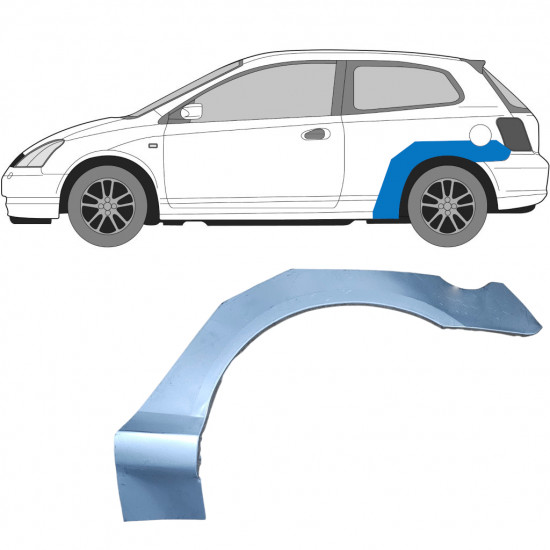 Pannello di riparazione parafango posteriore per Honda Civic 2001-2005 / Sinistra 7182