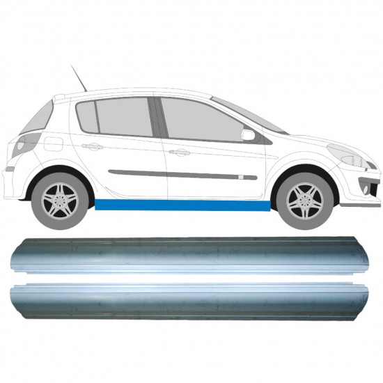 Pannello di riparazione sottoporta lamiera per Renault Clio III 2005-2014 / Sinistra+Destra / Set 9811