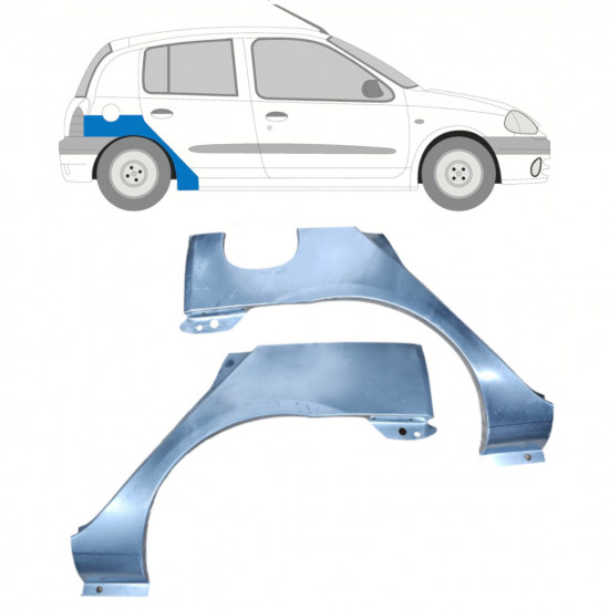 Pannello di riparazione parafango posteriore per Renault Clio II 1998-2012 / Sinistra+Destra / Set 9682