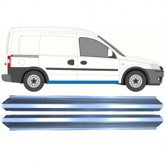 Pannello di riparazione sottoporta lamiera per Opel Combo C 2000-2010 / Sinistra = Destra (simmetrico) / Set 10281
