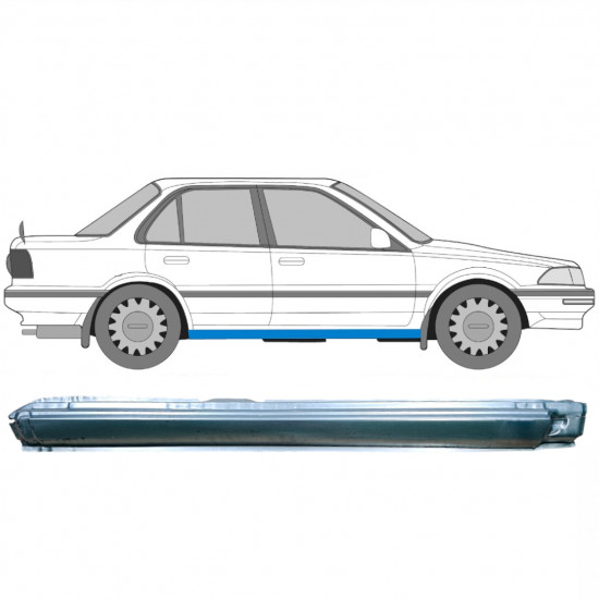 Sottoporta Lamiera Completo per Toyota Corolla 1987-1994 / Destra 7051