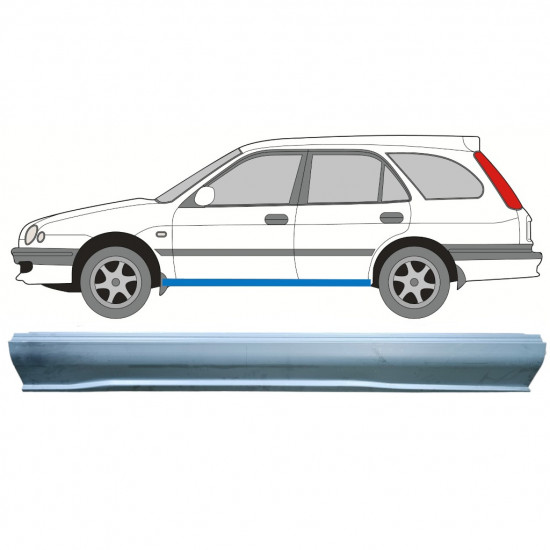 Pannello di riparazione sottoporta lamiera per Toyota Corolla E11 1997-2002 / Sinistra 7697