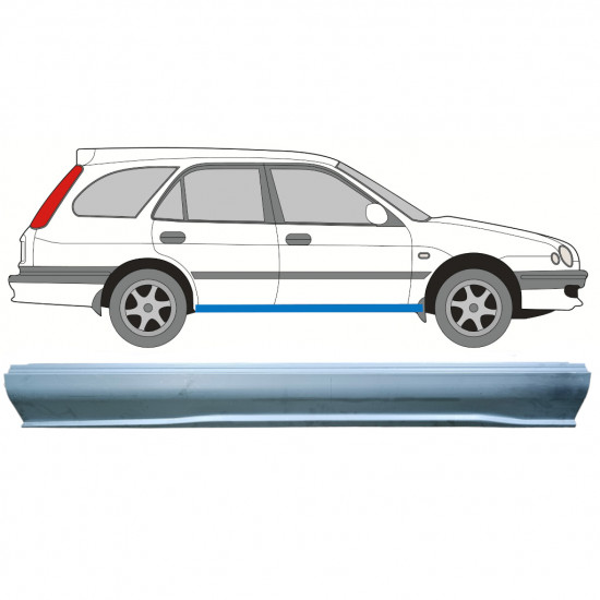 Pannello di riparazione sottoporta lamiera per Toyota Corolla E11 1997-2002 / Destra 7696