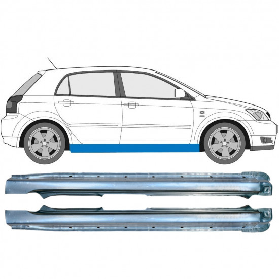Sottoporta Lamiera Completo per Toyota Corolla E12 2001-2007 / Sinistra+Destra / Set 9486