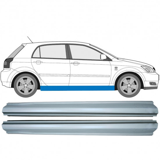 Pannello di riparazione sottoporta lamiera per Toyota Corolla E12 2001-2007 / Sinistra+Destra / Set 9485