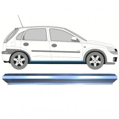 Pannello di riparazione sottoporta lamiera per Opel Corsa C 2000-2010 / Sinistra = Destra (simmetrico) 7278