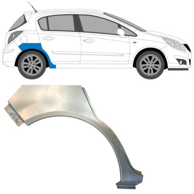Pannello di riparazione parafango posteriore per Opel Corsa D 2006-2015 / Destra / HATCHBACK 14575