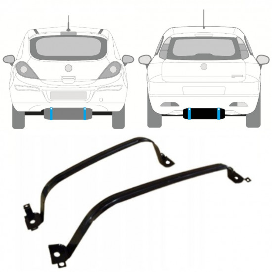 Cinghie serbatoio carburante per Fiat Grande Punto Evo 2005- 12430