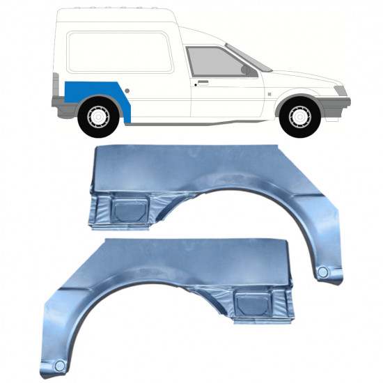 Pannello di riparazione parafango posteriore per Ford Courier 1992-1995 / Sinistra+Destra / Set 10255