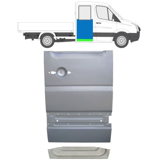 Lamiera di riparazione interno ed esterno porta posteriore per Volkswagen Crafter 2005-2017 / Destra / Set 14275