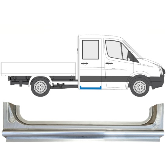 Lamiera di riparazione sottoporta posteriore per Volkswagen Crafter 2005-2017 / Destra 15518