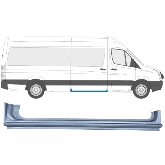 Pannello di riparazione sottoporta porta scorrevole per Volkswagen Crafter 2005-2017 / Destra 13437