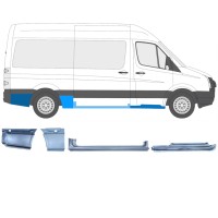 Set di pannelli di riparazione per Volkswagen Crafter 2005-2017 / Destra / 14502