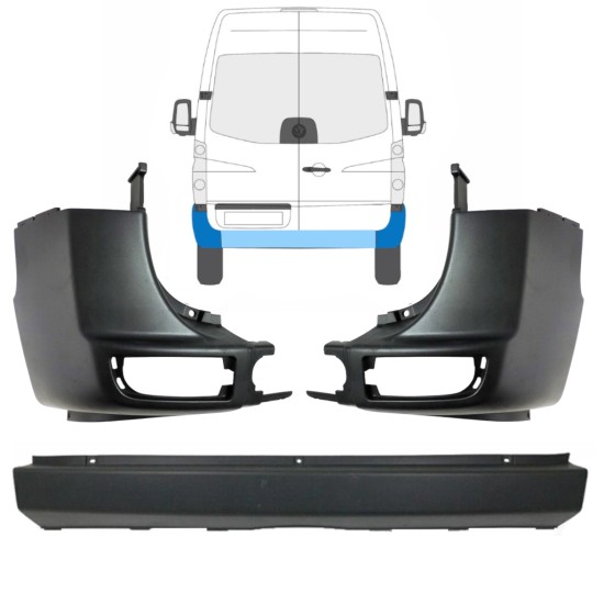 Paraurti posteriore per Volkswagen Crafter 2005-2017 / Set 15554