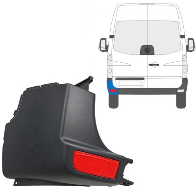 Angolo paraurti con catarifrangente per Volkswagen Crafter 2005-2017 / Sinistra / Set 15552