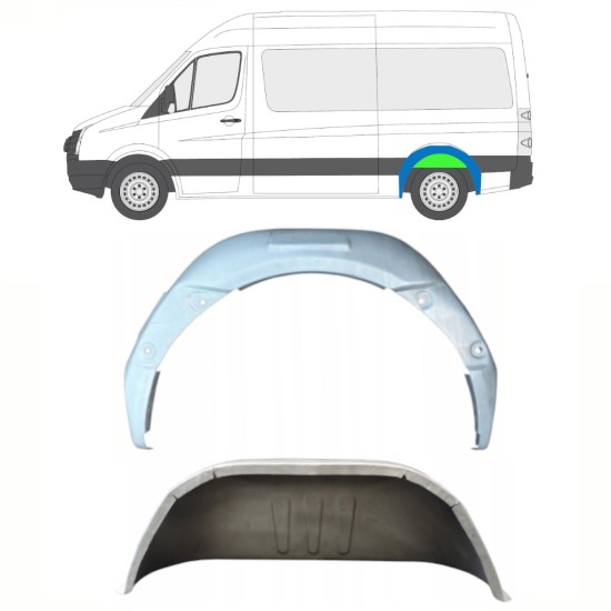 Pannello di riparazione arco ruota posteriore interno per Volkswagen Crafter 2005-2017 / Sinistra / Set 14322