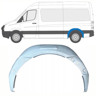 Pannello di riparazione arco ruota posteriore interno per Volkswagen Crafter 2005-2017 / Sinistra 13898