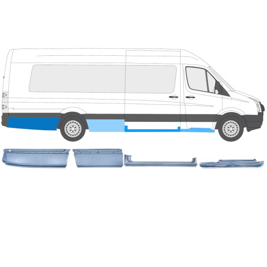 Set di pannelli di riparazione per Volkswagen Crafter 2005-2017 / Destra / 14506