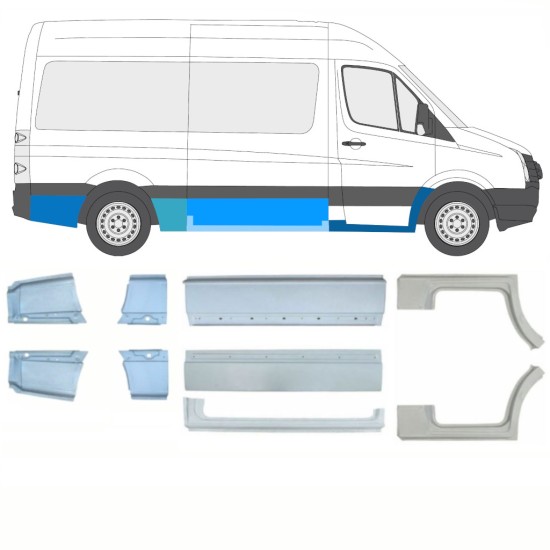 Set di pannelli di riparazione per Volkswagen Crafter 2005-2017 / Sinistra+Destra / 15541