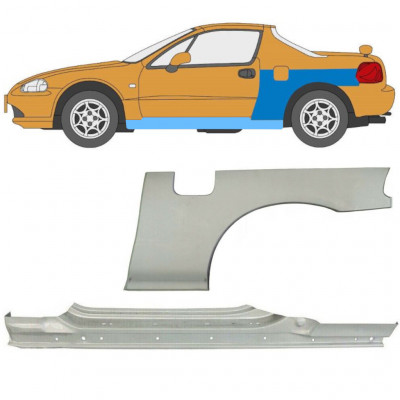 Lamiera di riparazione completo sottoporta e parafango posteriore per Honda Civic Del Sol 1992-1998 / Sinistra / Set 11144